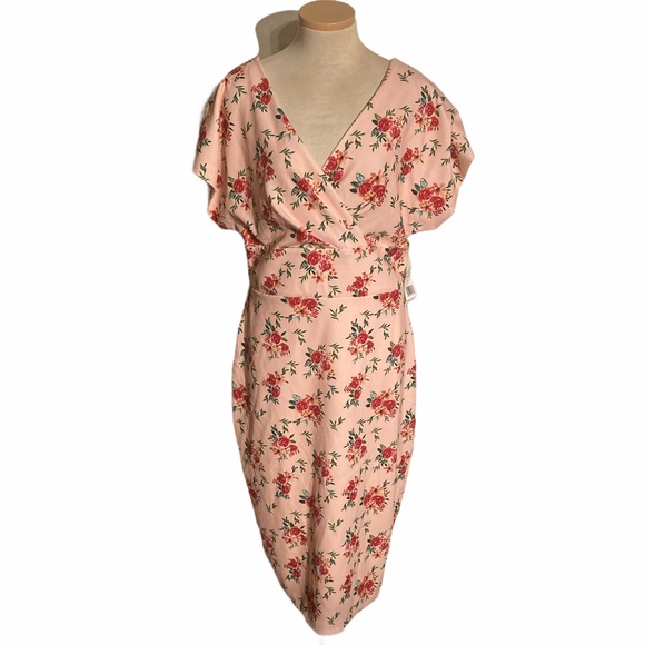 Alexia Admor Naomi Surplice Neck Sheath Dress NWT - Picture 1 of 11